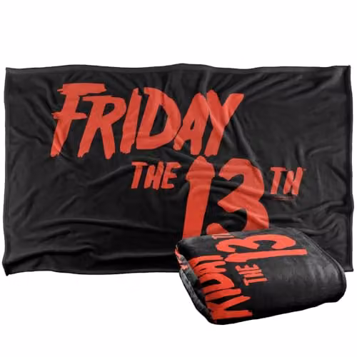 Warner Bros. Friday The 13th Logo Super Soft Fleece Throw Blanket, Multicolour