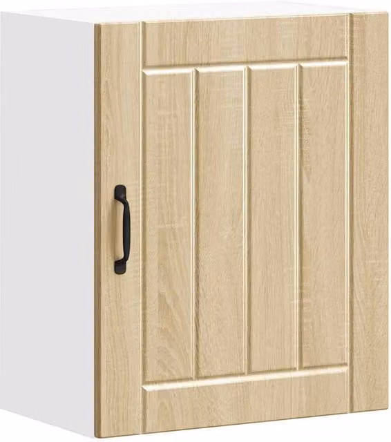 Berkfield Home Lucca Kitchen Wall Cabinet in Sonoma Oak with Glass Doors, Brown