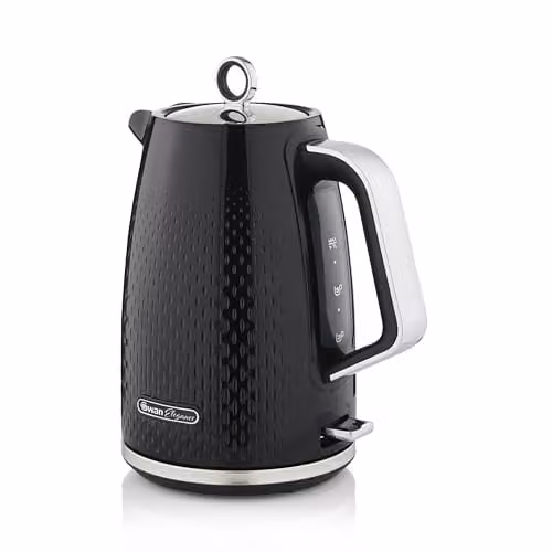 Swan Elegance 1.7 l Stainless Steel Jug Kettle, Black