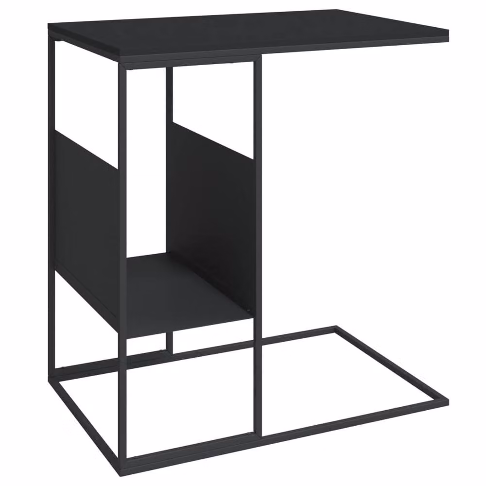 Berkfield Home Black Modern Side Table, W: 55 cm, D: 36 cm, H: 59.5 cm – 2