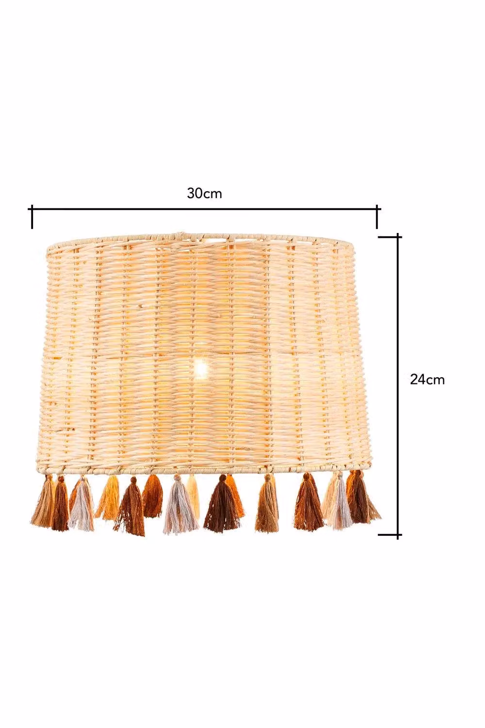 BHS Lighting Glow Tassel Easy Fit Cylinder Light Shade in Beige Rattan – 2