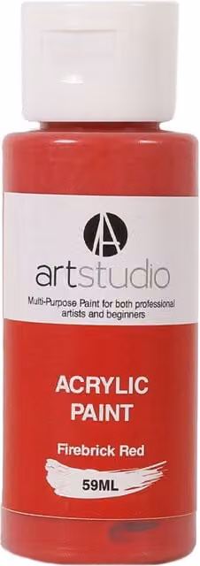 Art Studio Acrylic Paint in Firebrick Red, 9.7 cm