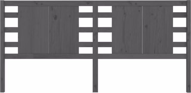 Berkfield Home Grey Solid Pine Wood Headboard W: 206 cm, D: 4 cm, H: 100 cm – 1