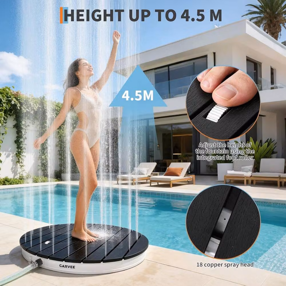 London Boutique Portable Garden Shower Kit in Black with 4.5m Adjustable Hose – 5
