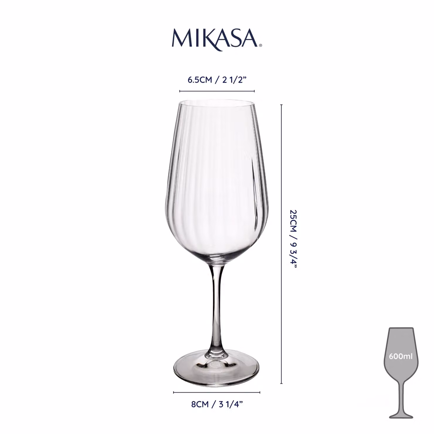 Mikasa Treviso Crystal Red Wine Glasses, Set of 4, 600ml, Transparent – 5