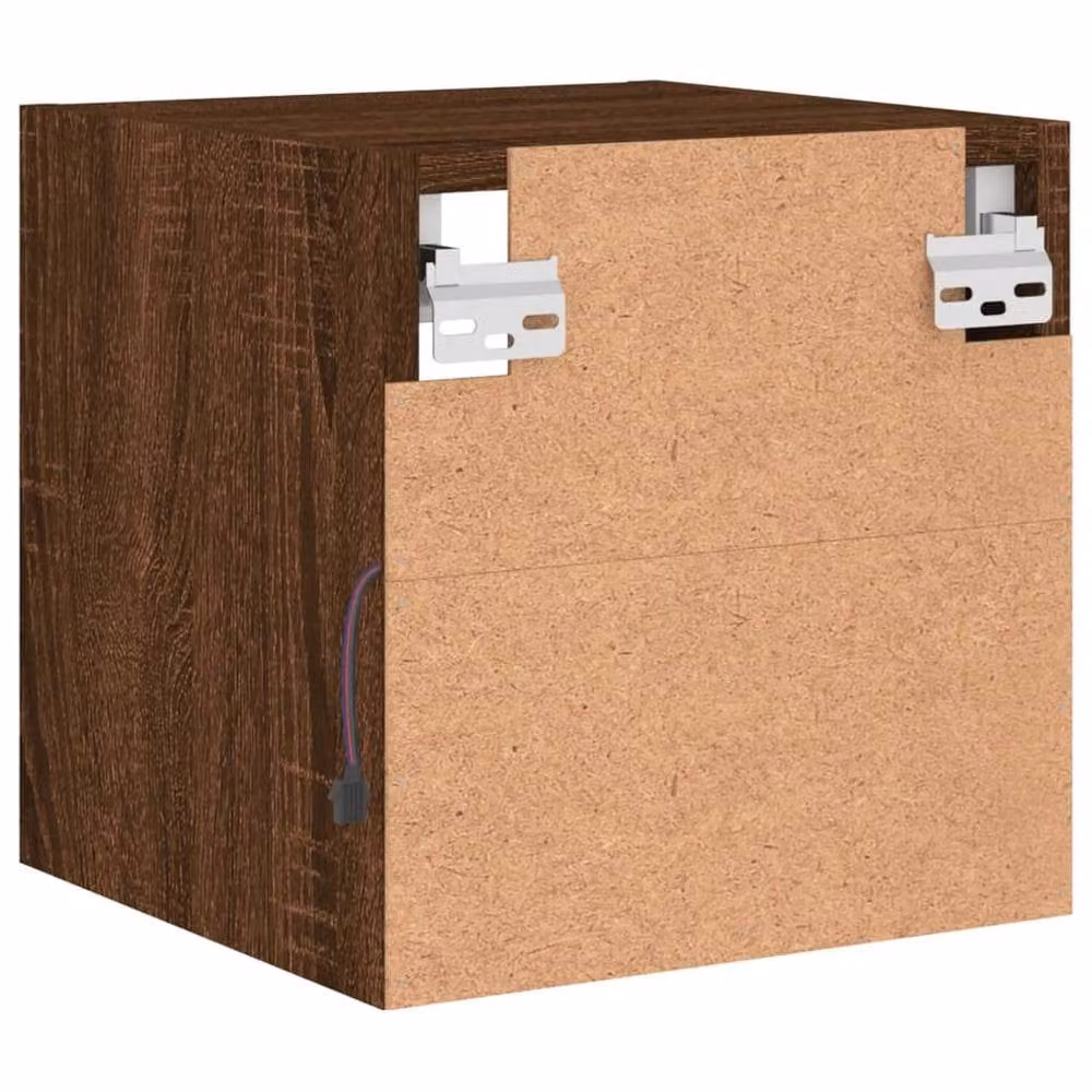 Berkfield Home Modern TV Wall Cabinet with LED Lights in Brown Oak, W/D/H: 30 x 28.5 x 30 cm – 5