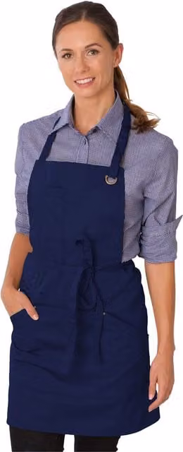 Dennys Le Chef Full Cotton Apron in Navy Blue for Adults