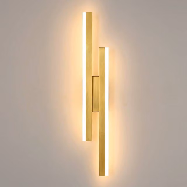 Pheashine Gold Nordic LED Wall Light with Tri-Tone Acrylic and Metal Finish, 40 cm