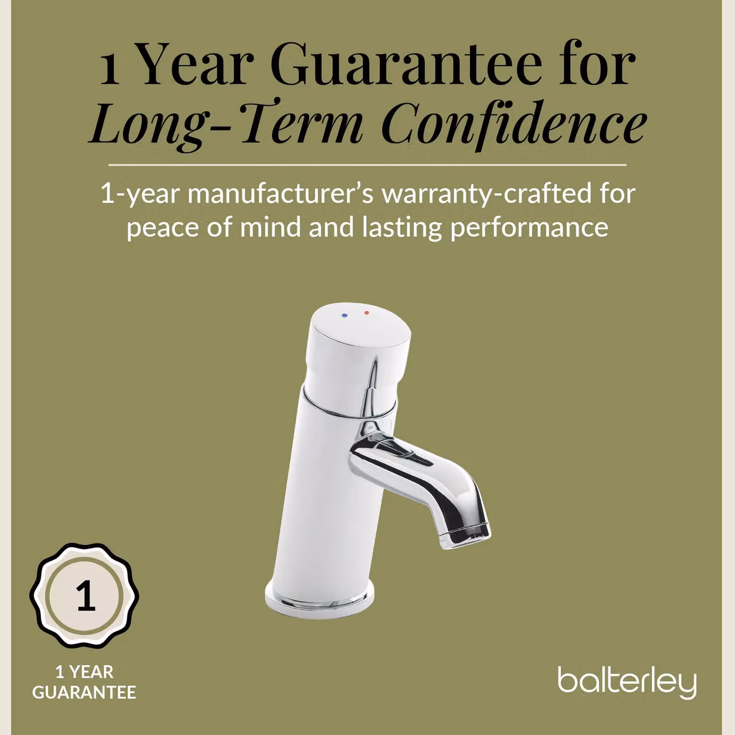 Balterley Chrome Silver Self-Closing Push Button Mono Basin Tap – 3