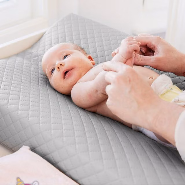 Ceba Anti Roll Padded Flat Baby Changing Mat, Grey, W/D/H: 50 x 50 x 50 cm