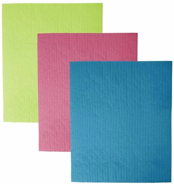 dexam Set of 3 Swedish Dishcloths in Turquoise, Red and Green
