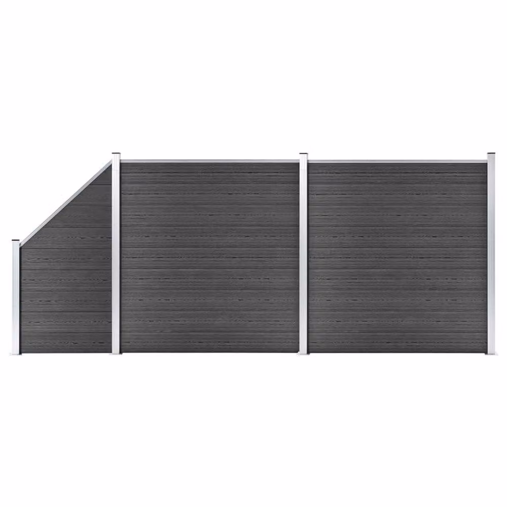 Berkfield Home WPC Fence Panel Set in Black – 2