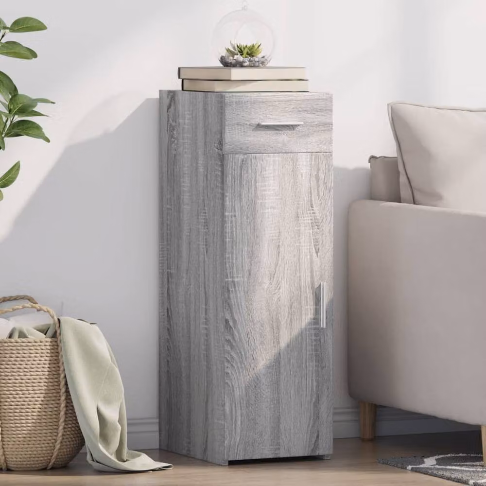 Berkfield Home Grey Sonoma Sideboard in Matt MDF, W/D/H: 30 x 42.5 x 93 cm – 2