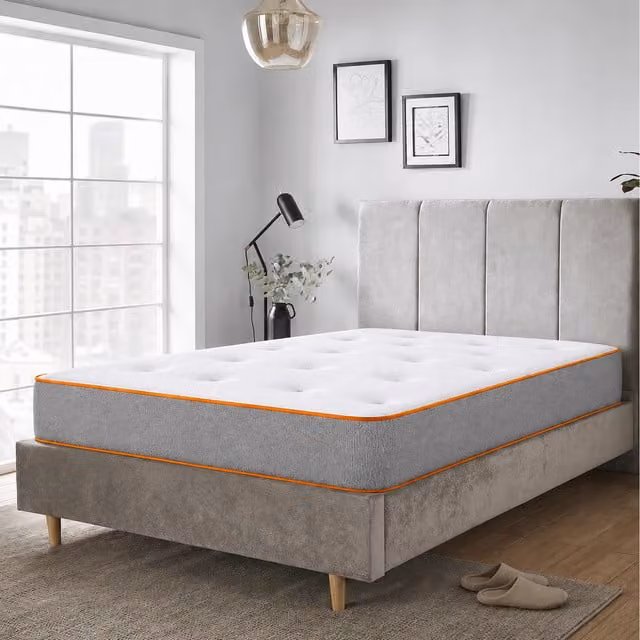eXtreme Comfort Ltd ComfortCore 1000 Tufted Pocket Spring Mattress, Orange and Grey, W: 140 cm, H: 23 cm, D: 200 cm