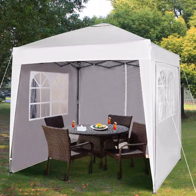 MCC Direct White Pop Up Gazebo with Removable Sides and Storage Bag, W/D/H: 200 x 200 x 255 cm – 1