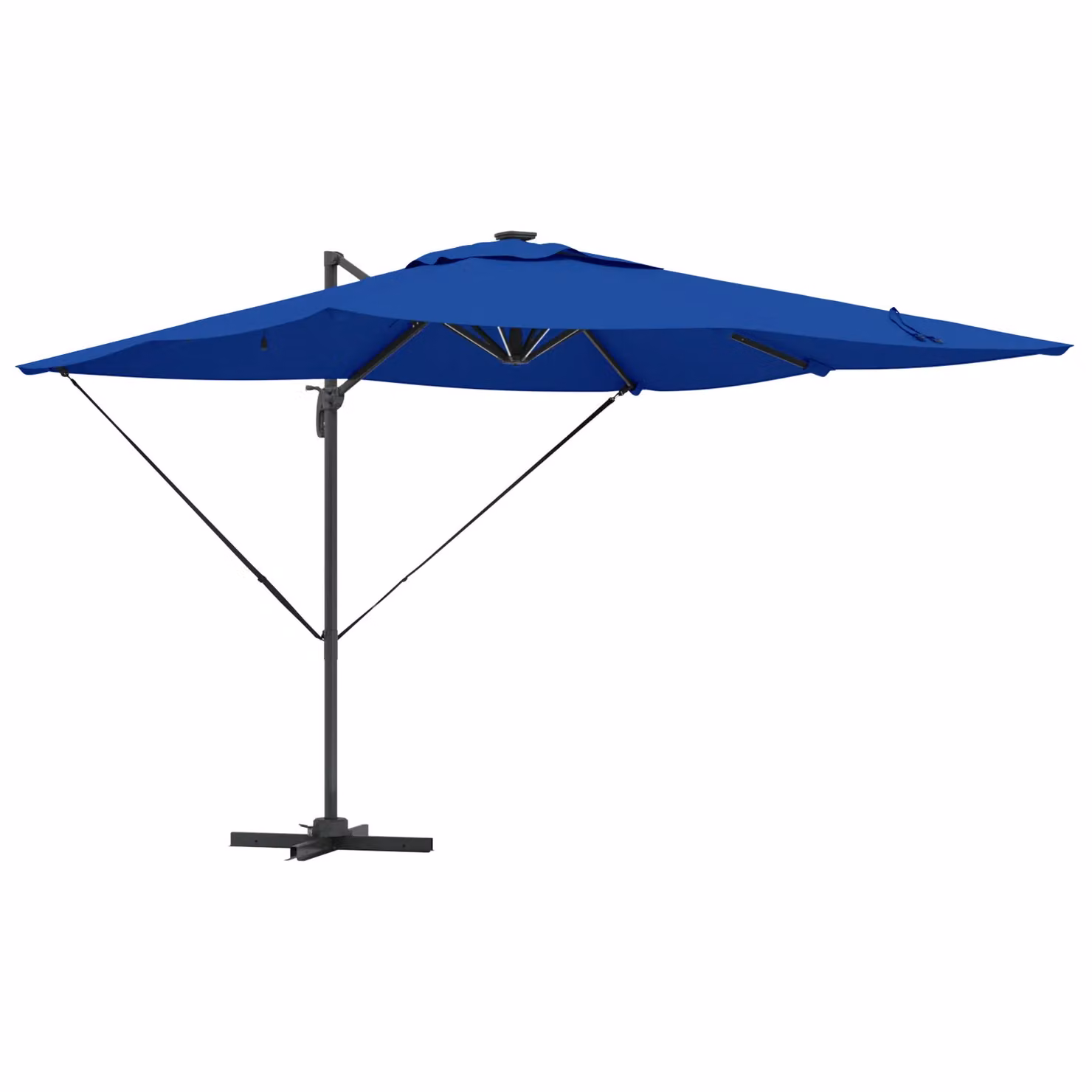 Berkfield Home Roma Cantilever Parasol with LEDs in Azure Blue, Aluminium and Polyester, W/D/H: 286 x 285 x 270 cm – 2