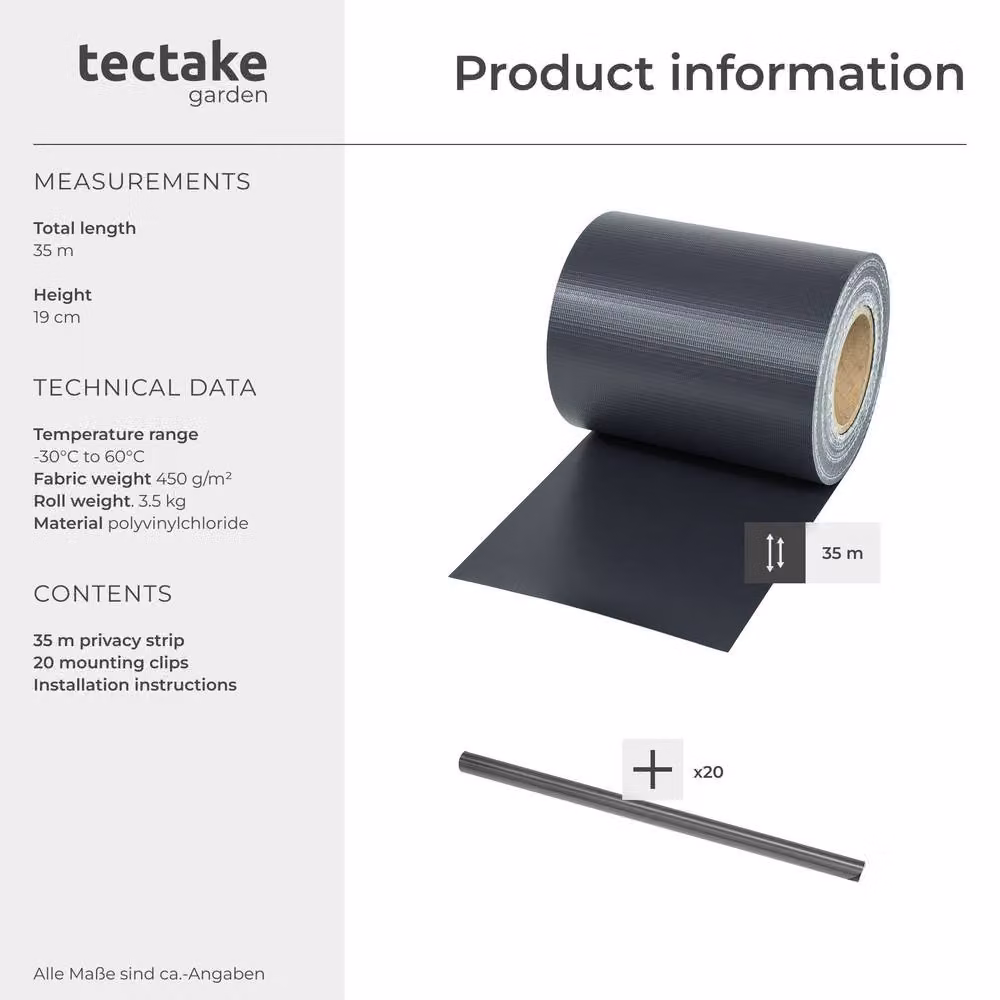 tectake 1 Privacy Film, 35 m, Anthracite – 6