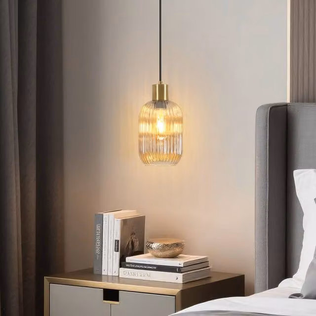 Pheashine Modern Crystal Chandelier with Gold and Transparent Glass Shades and E27 Holder