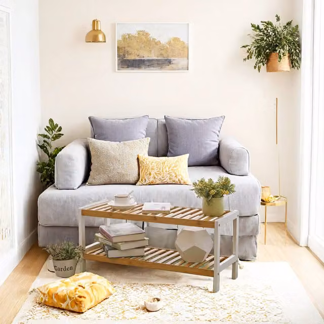 SONGMICS 2-Tier Bamboo Shoe Rack in Bronze
