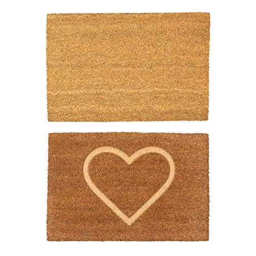 Nicola Spring Coir Door Mat Set of 2, Brown and Black, W/D: 60 x 40 cm – 1