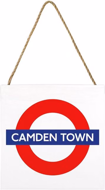 Transport for London Camden Town Wooden Wall Plaque in White