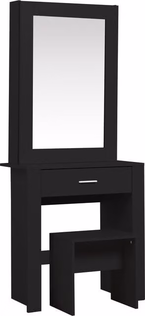 Birlea Evelyn 1 Drawer Sliding Mirror Dressing Table in Black