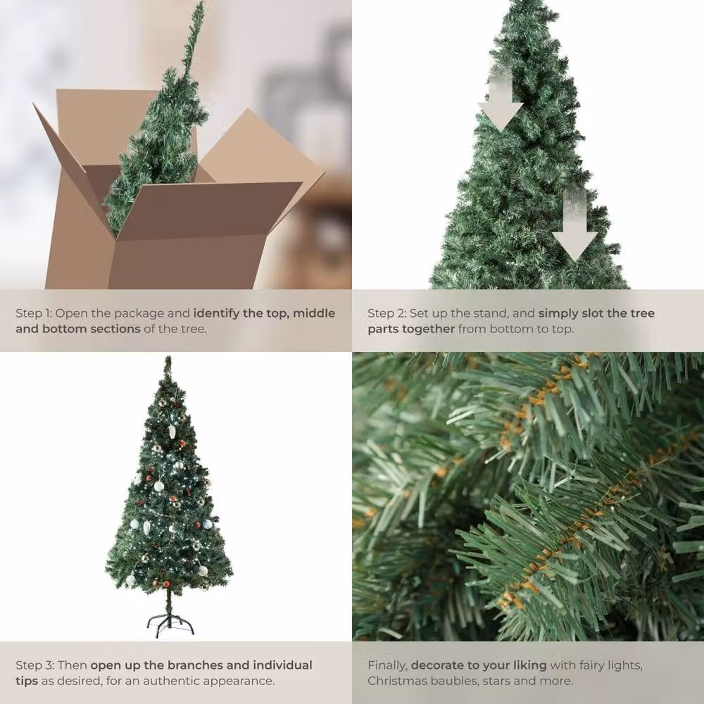 tectake Green Christmas Tree, Height: 180 cm – 4