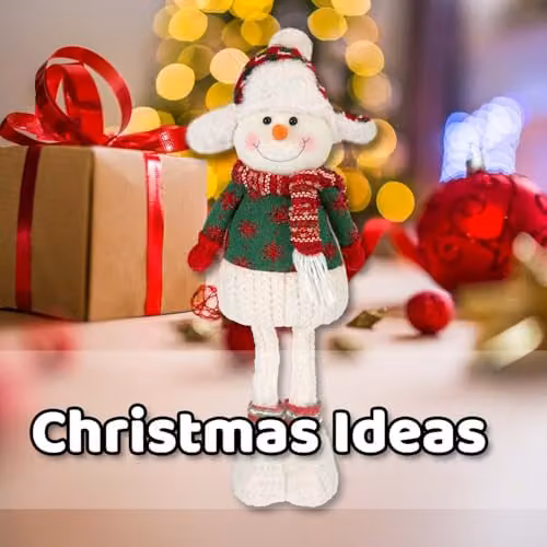 VFM e-Store Christmas Standing Snowman Decoration in White and Red, H 41 cm x W 21.5 cm – 4