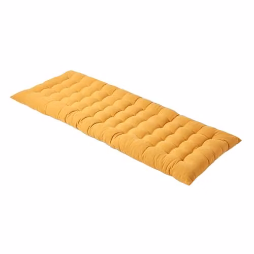 Homescapes Mustard Yellow 2 Seater Garden Bench Cushion, W: 108 cm, D: 42 cm