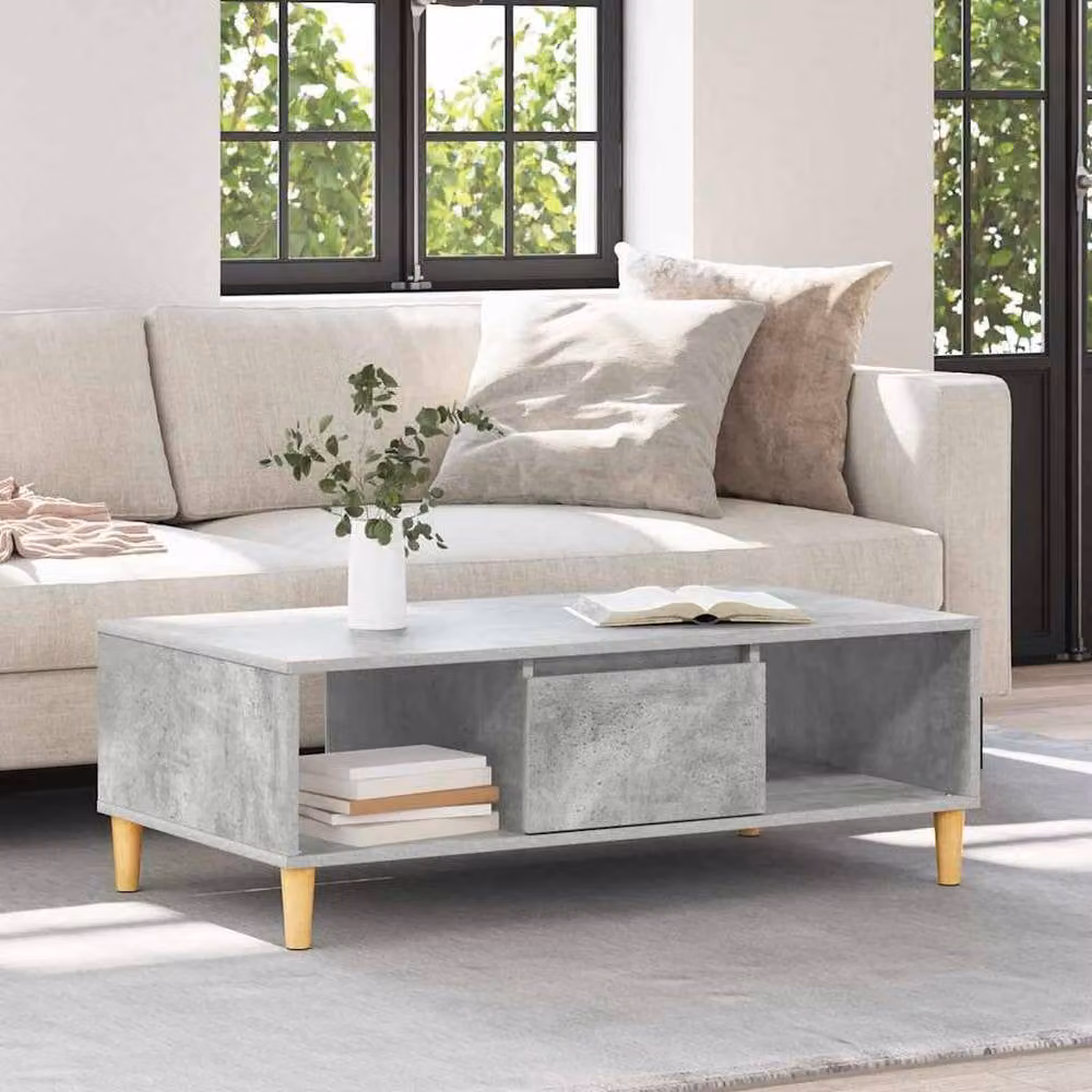 Berkfield Home Modern Storage Cabinet with Door in Concrete Grey, W/D/H: 60.0 x 35.0 x 103.5 cm – 4