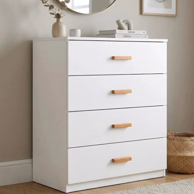 DHS Blythe 4 Drawer Chest of Drawers in White