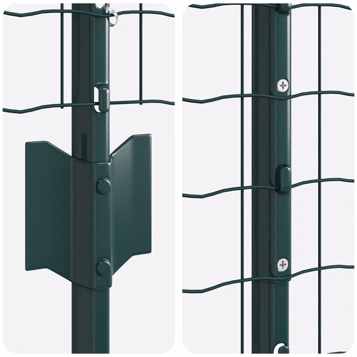 Berkfield Home Garden Green Steel Rectangular Fence Set of 2, H: 1 m, W: 25 m – 3