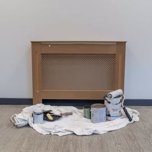 Airwave Diamond Style Radiator Cover in Unpainted Brown MDF, W/D/H: 112.0 x 81.5 x 19.0 cm – 2