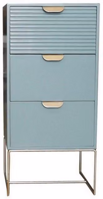 Minster 3 Drawer Wood Bedside Table, Green, W: 30 cm, D: 24 cm, H: 64 cm