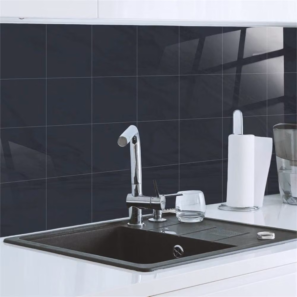 PAWNORA 24x Denim Blue Marble Tile Stickers in Dark Navy – 3