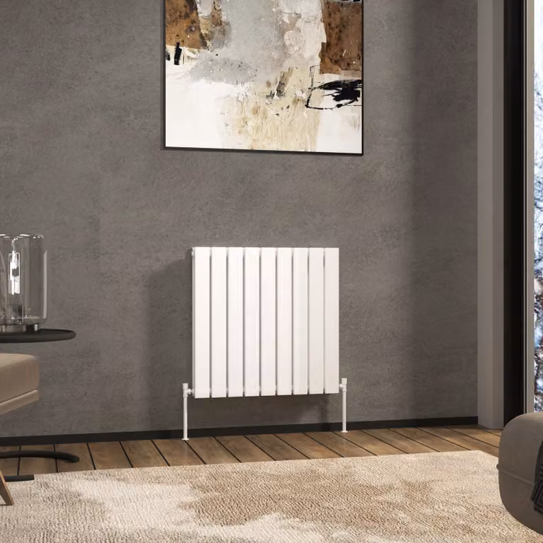 Aurexa White Horizontal Designer Steel Radiator, W/H: 61.2 x 61.2 cm