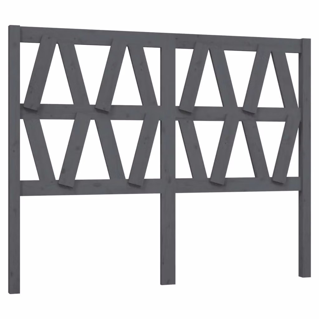 Berkfield Home Grey Solid Pine Wood Bed Headboard W/D/H: 146 x 4 x 100 cm – 2