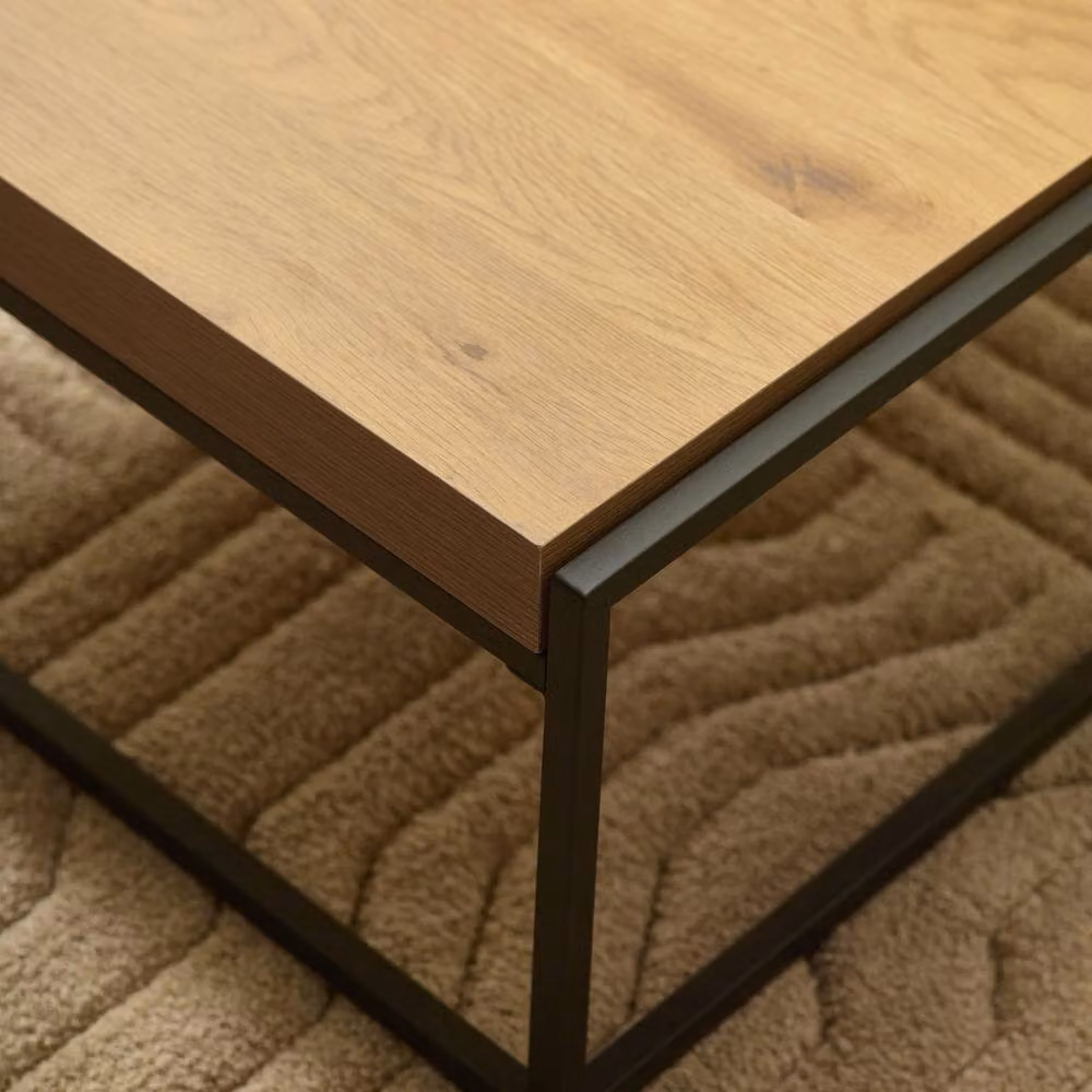 Cheshire Kenmore Square Tray Coffee Table in Brown Light Oak Effect, W/D/H: 83 x 83 x 83 cm – 4