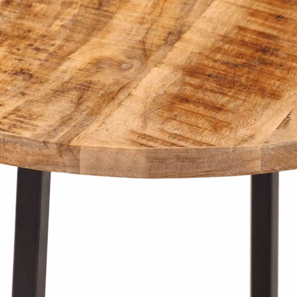 Berkfield Home Square Mango Wood and Iron Coffee Table in Black, W/D/H: 45 x 45 x 40 cm – 2