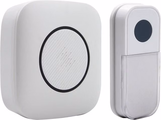 Uni-Com Wireless Battery Operated Portable Doorbell in White and Multicolour