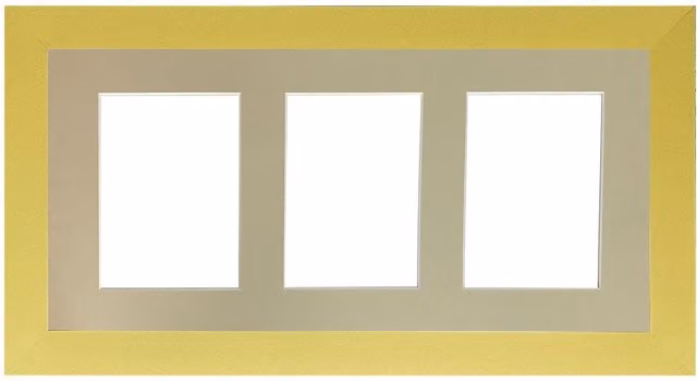 Frames & Mirrors 4U Metro Gold Rectangular Picture Frame with Light Grey Mount for 7 x 5 Inch Images