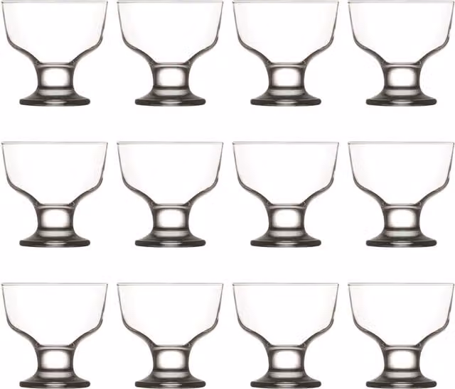 LAV Destina Glass Ice Cream Bowls, Transparent, Pack of 12, 285ml – 1