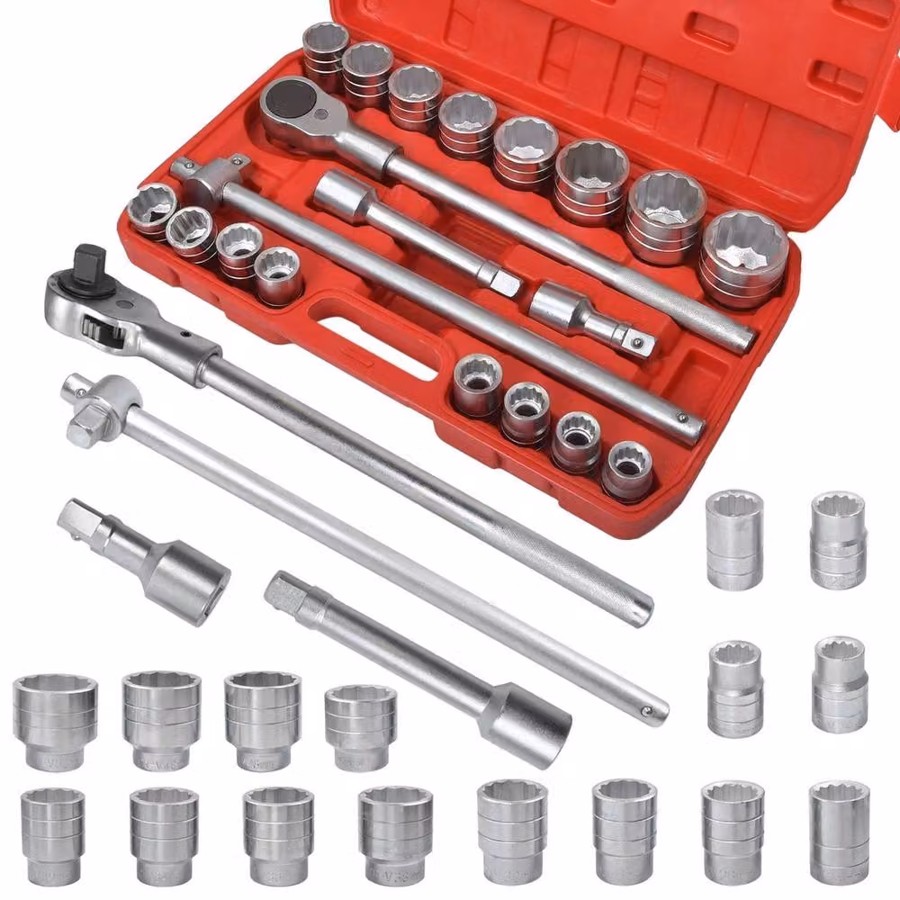 Nordara 21-Piece 3/4 Inch Deep Impact Socket Set, 19-50mm, Silver – 3
