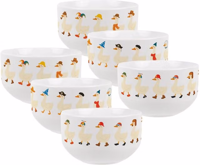 Purely Home Silly Goose Ceramic Cereal Bowl, White