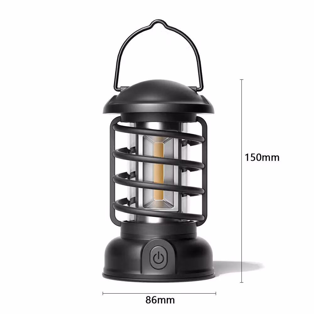 Leaper Vintage Rechargeable LED Camping Lantern with Hook, Black – 2