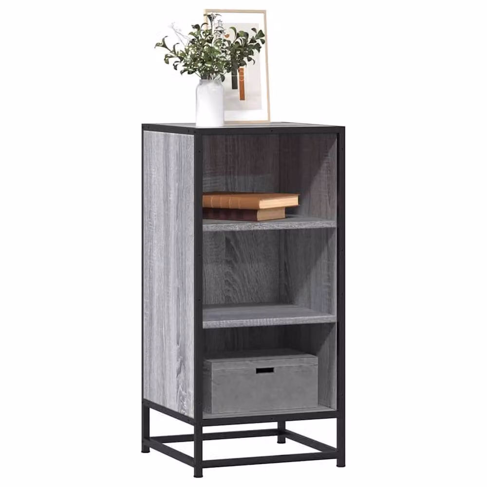 Berkfield Home Industrial Grey Sonoma Sideboard in Engineered Wood and Metal, W/D/H: 35.5 x 35.5 x 76 cm – 2