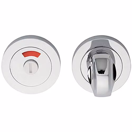 Loops Thumbturn Lock and Release Handle with Indicator in Polished Chrome, 50mm Diameter