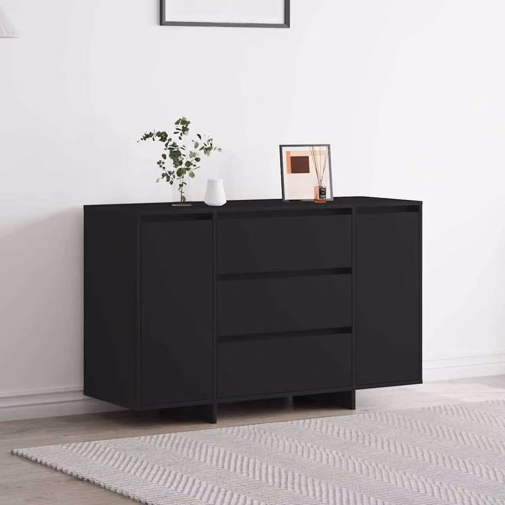 Berkfield Home Modern Matt Black Sideboard, W/D/H: 120 x 41 x 75 cm – 2