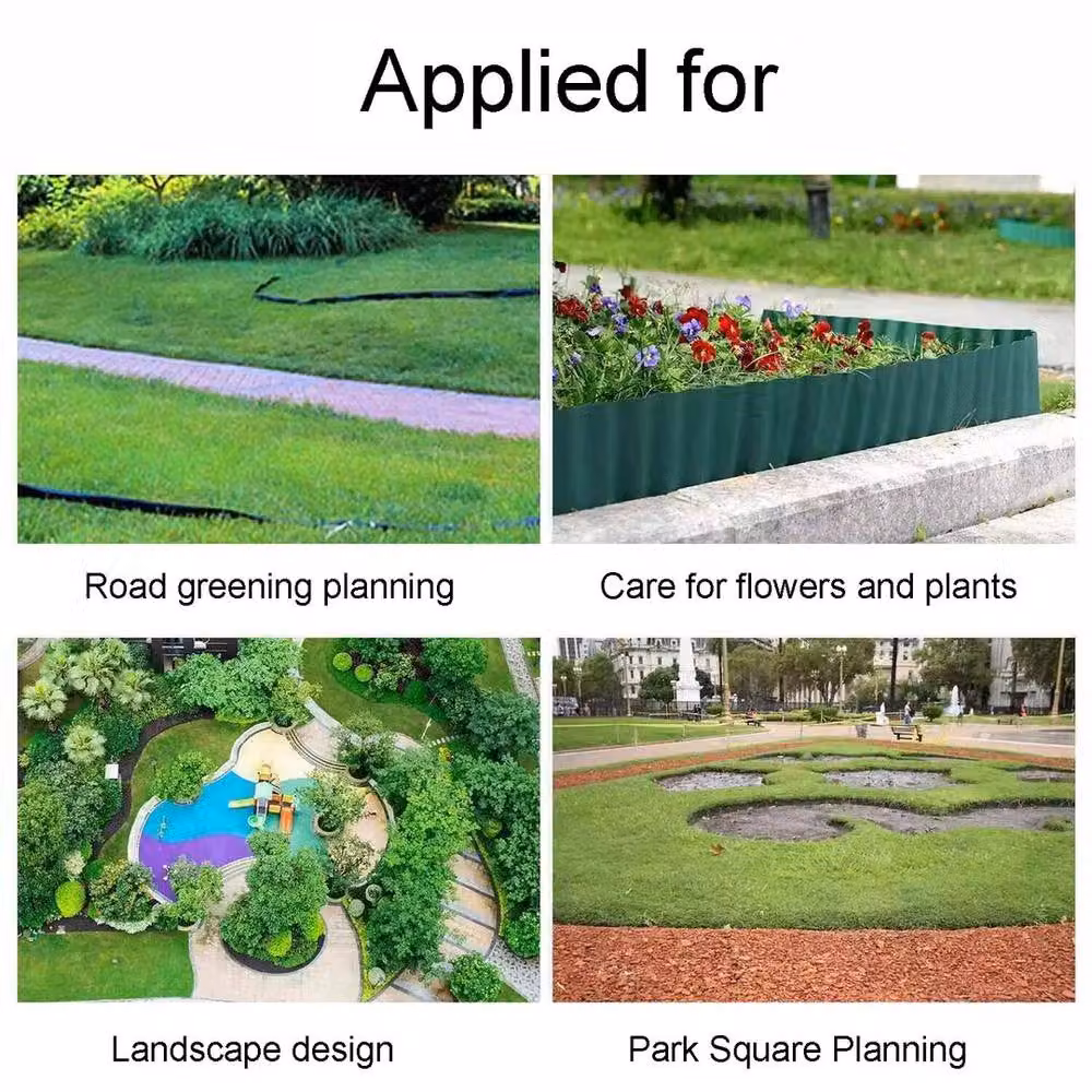 NESTLUNE Flexible Plastic Garden Lawn Edging Border in Green – 5