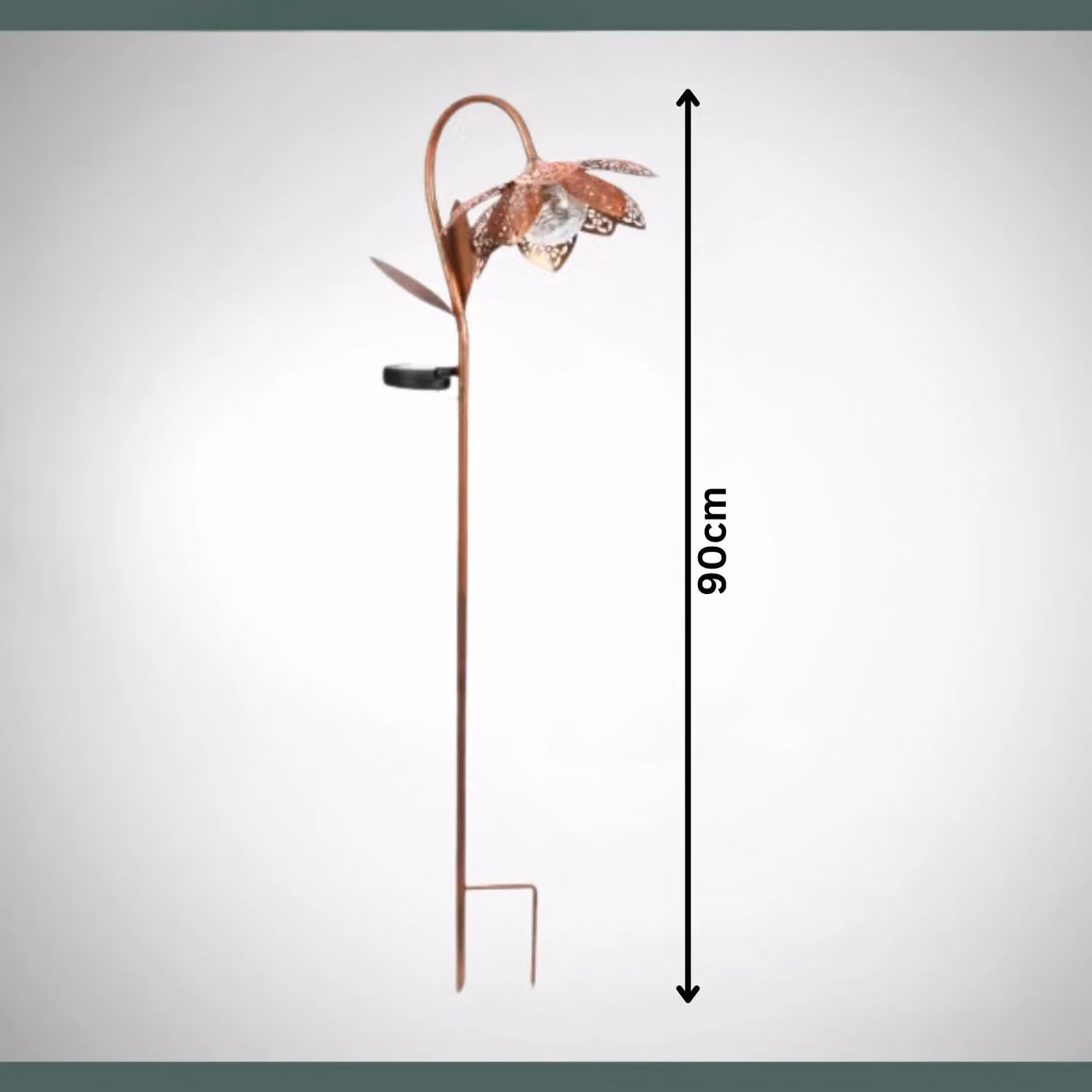 Marco Paul Bronze Crackle Glass Silhouette Flower Solar Stake Light in Copper, Height: 90 cm – 3